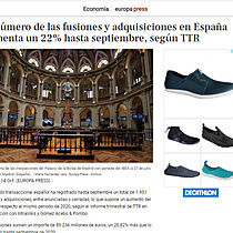 El nmero de las fusiones y adquisiciones en Espaa aumenta un 22% hasta septiembre, segn TTR